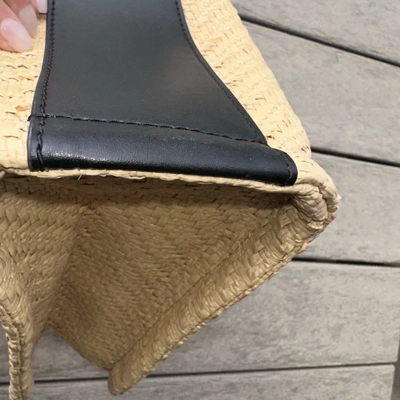 ✨ MARC JACOBS Raffia Mini Tote | Straw + Black Leather | Crossbody NWOT - Picture 9 of 15